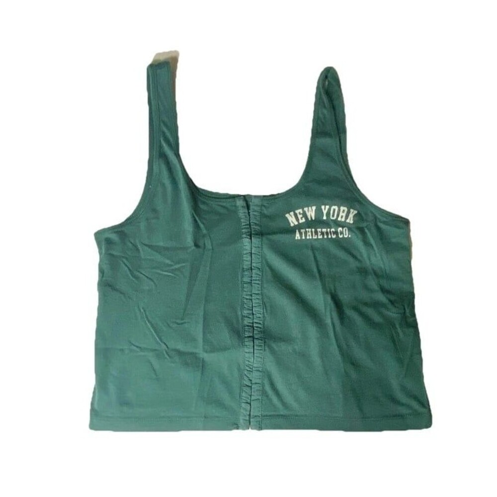 Pilcro by Anthropologie New York Athletic Co Green Tank Top Women M Ribbed Scoop